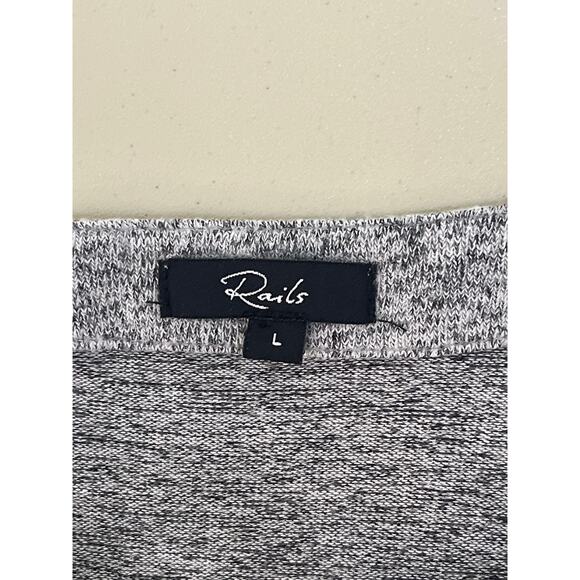 Rails Women’s Long Sleeve Laced V-Neck Top Color Grey Size L - Picture 3 of 8